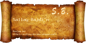 Sallay Baján névjegykártya